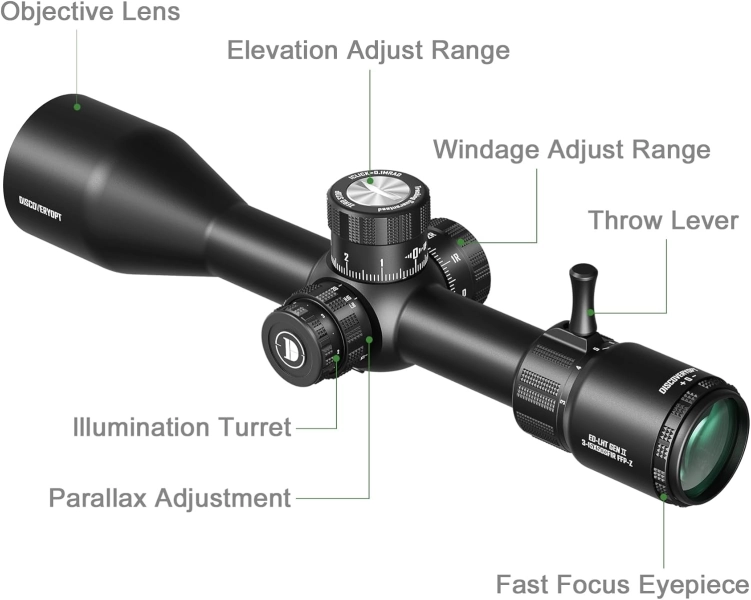 Luneta celownicza Discovery Optics ED-LHT GENⅡ 3-15X50SFIR FFP-Z-MRAD