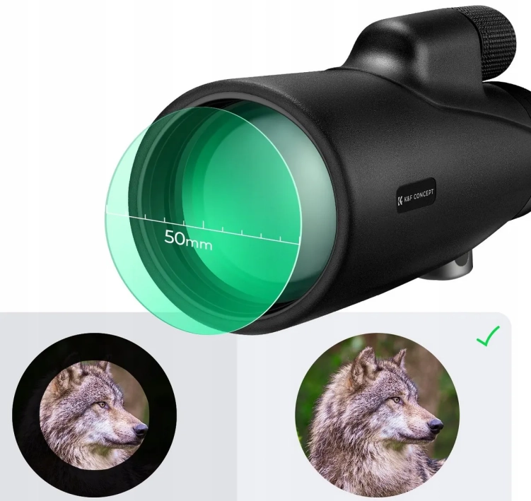 Monokular Luneta K&F CONCEPT 12x50mm BaK4 IP65 + Etui KF33.091