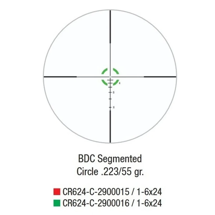 Luneta celownicza Trijicon Credo 1-6x24 SFP BDC Segmented Circle .223/55 Red