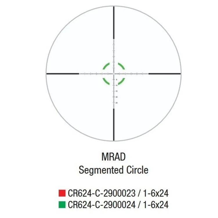 Luneta celownicza Trijicon Credo 1-6x24 FFP MRAD Segmented Circle Red