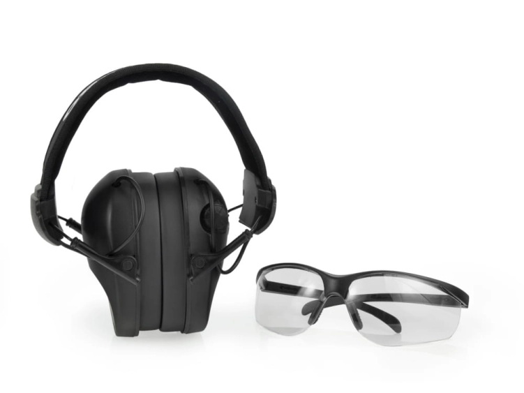 RealHunter Słuchawki ochronne ACTiVE Pro czarne + okulary ochronne