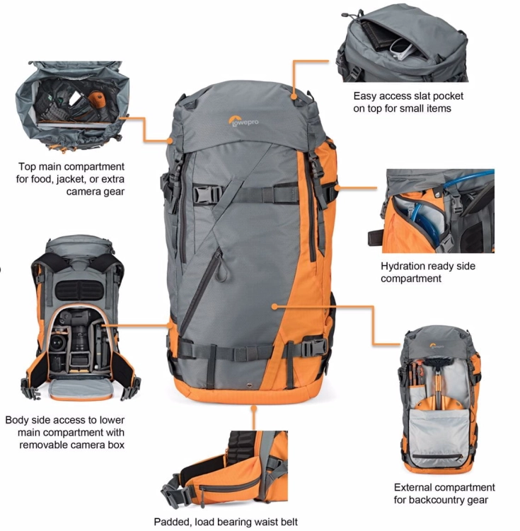 Lowepro Powder BP 500 AW pomarańczowy