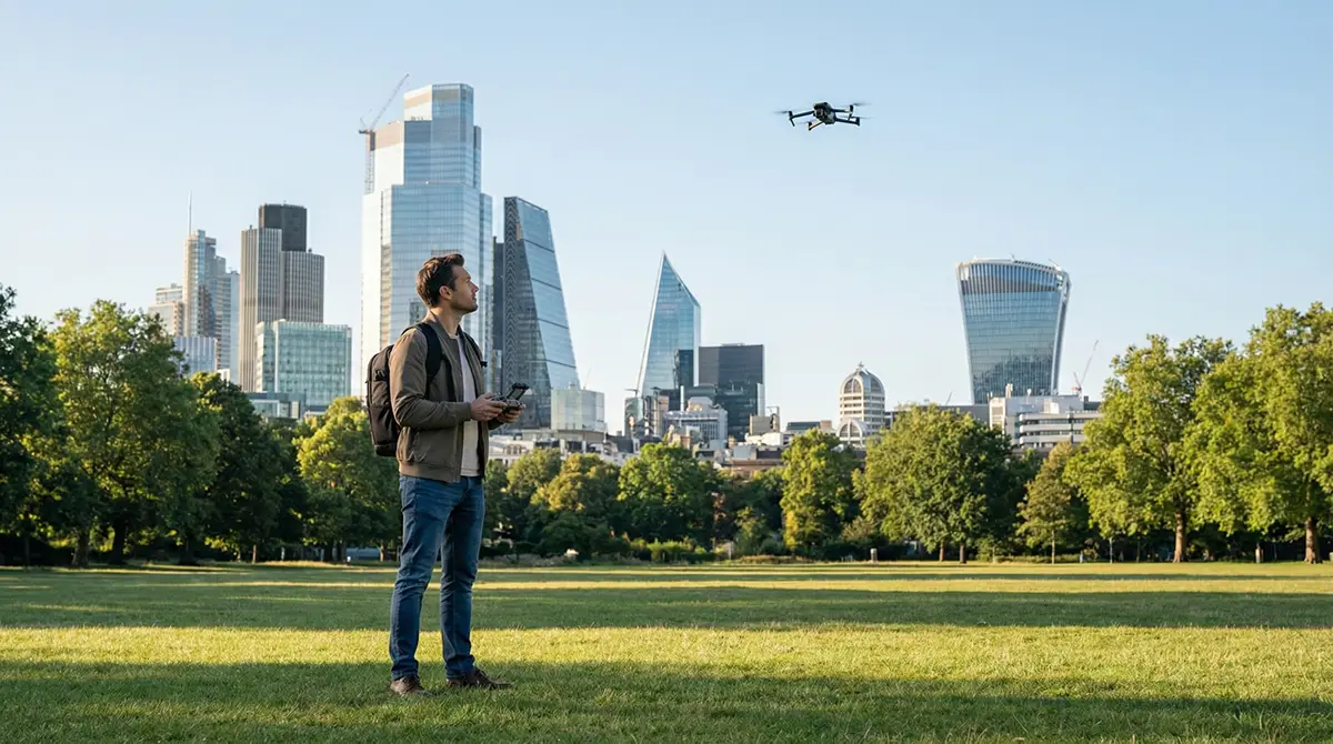 Latanie dronem w mieście