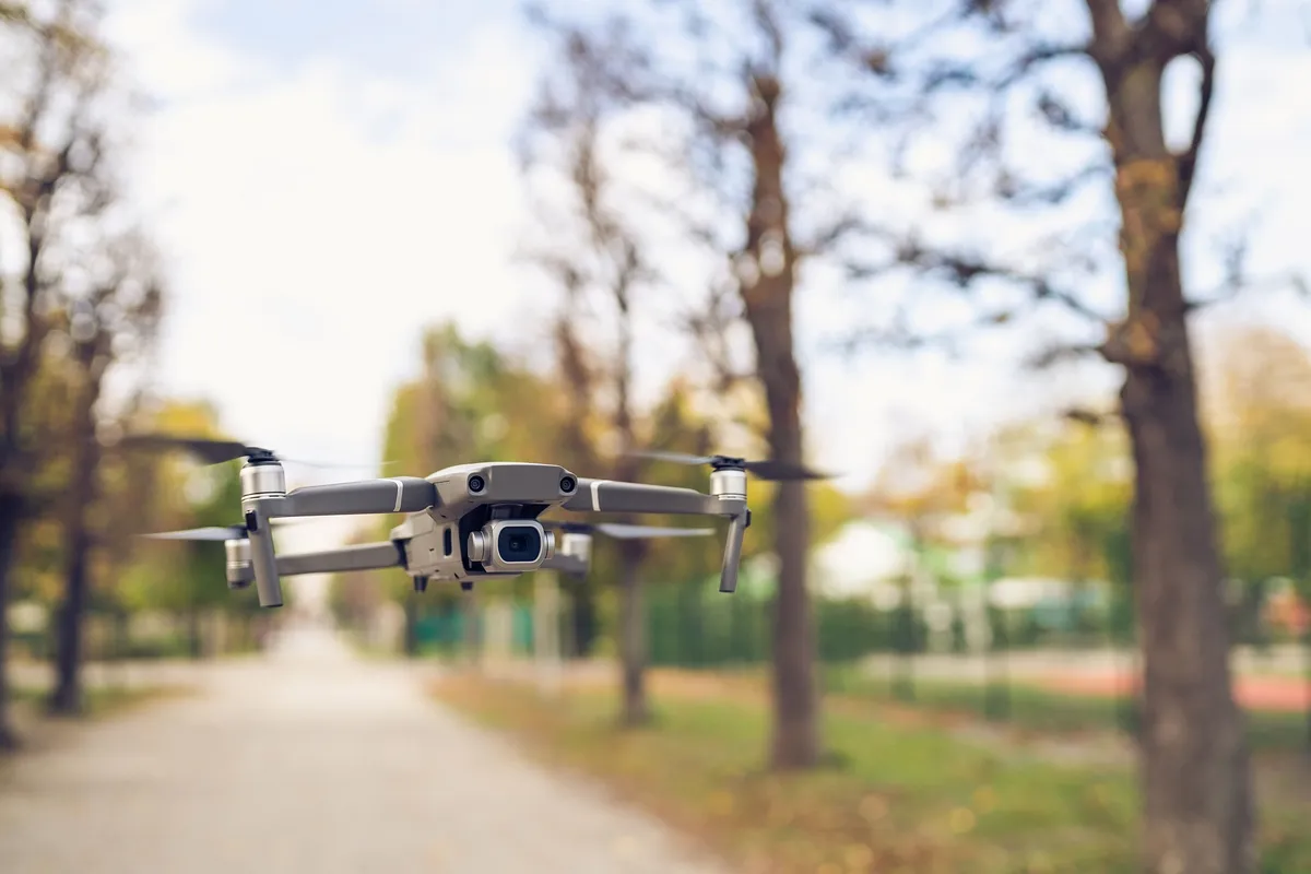 dron dji w parku