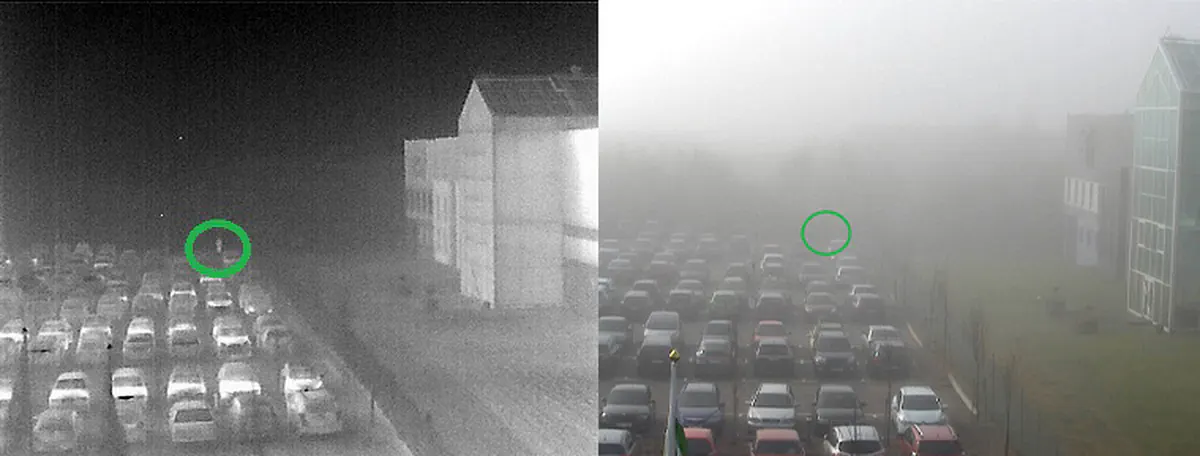 Termowizor źle pokazuje we mgle