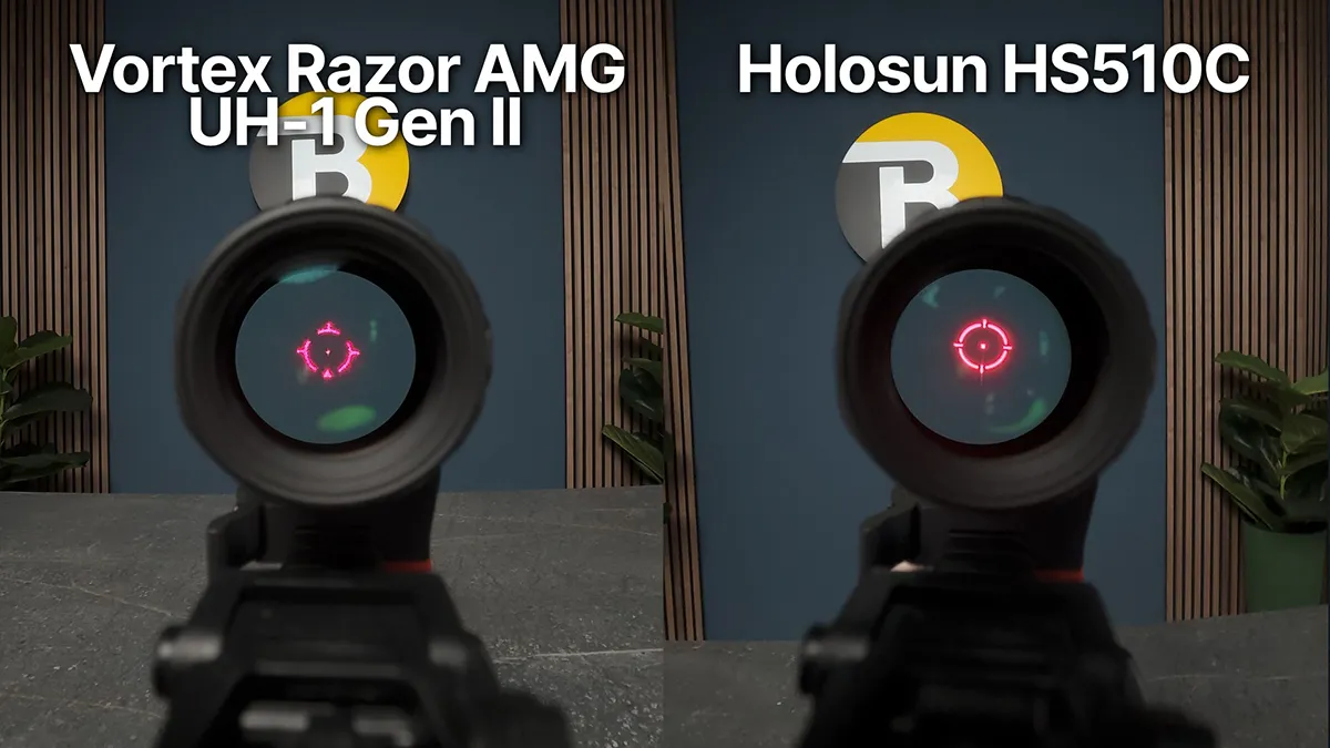 Vortex AMG UH-1 Gen II i Holosun HS510C przez powiększalnik