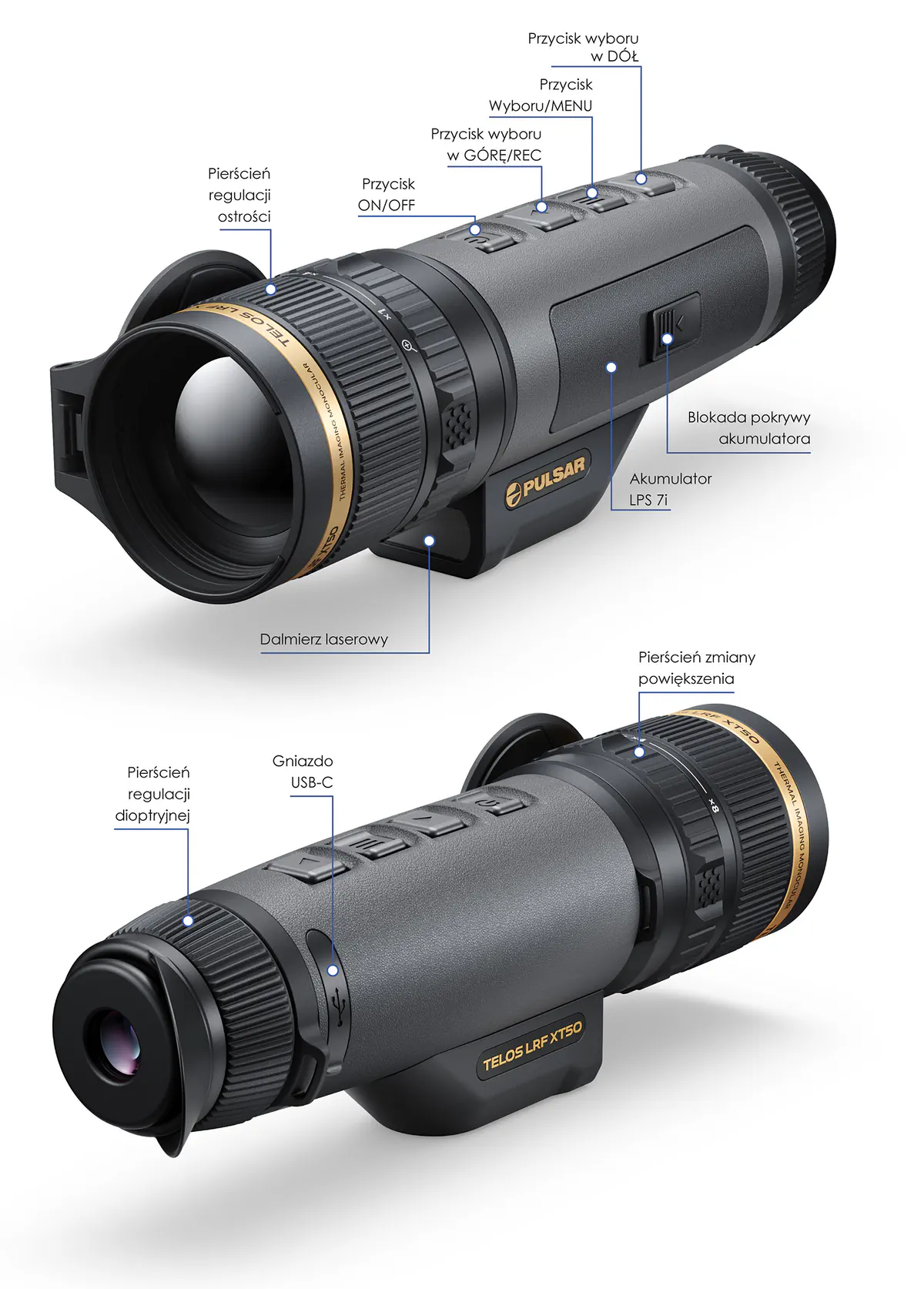 Monokular termowizyjny Pulsar Telos LRF XT50