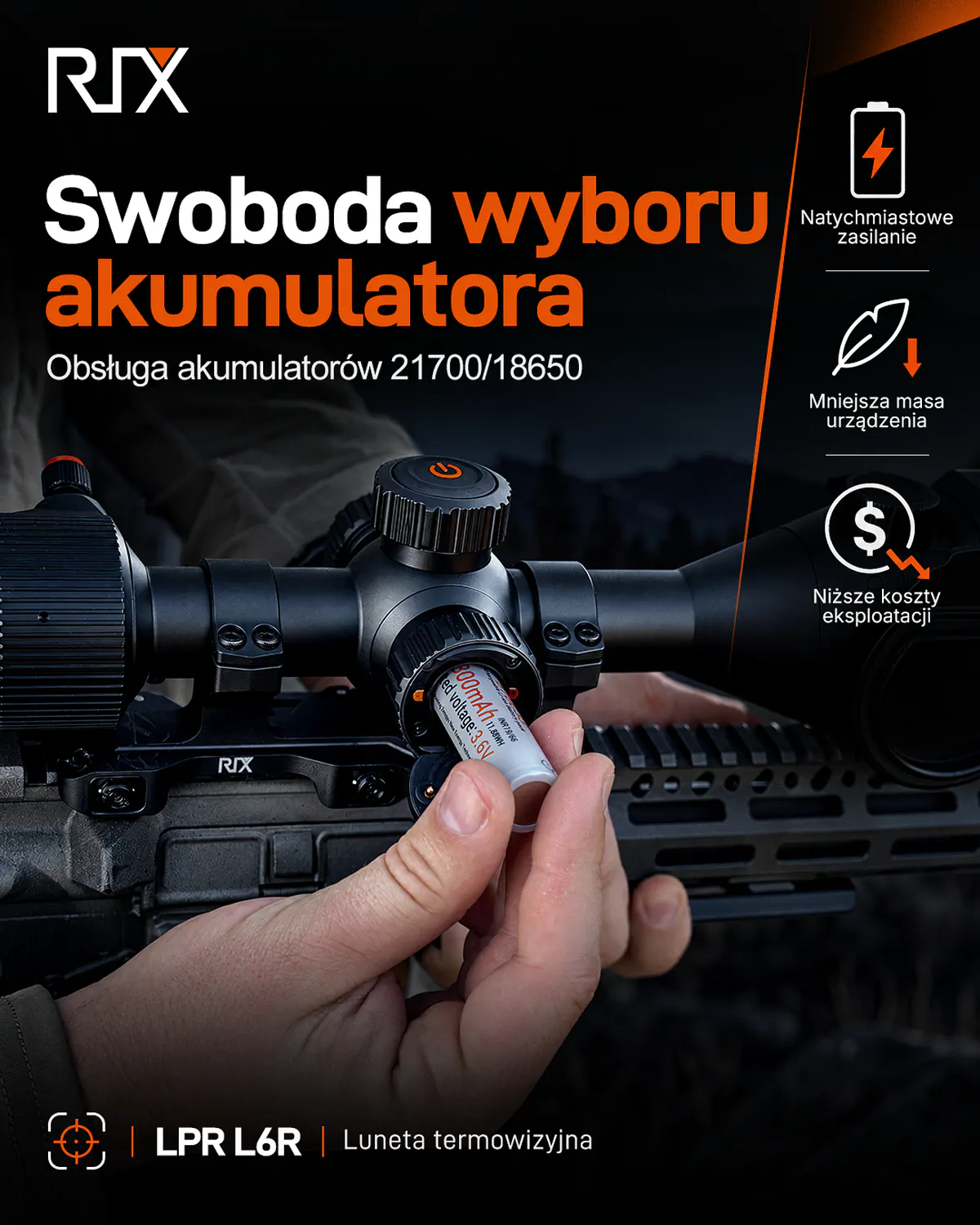 Celownik termowizyjny RIX LPR L6R + montaż powtarzalny Picatinny