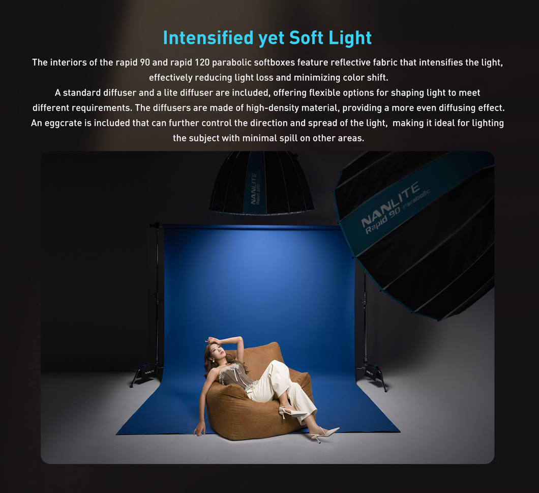 Softbox paraboliczny Nanlite Rapid 120 – SB-RP120