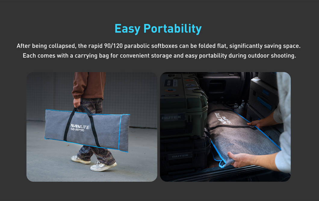 Softbox paraboliczny Nanlite Rapid 120 – SB-RP120