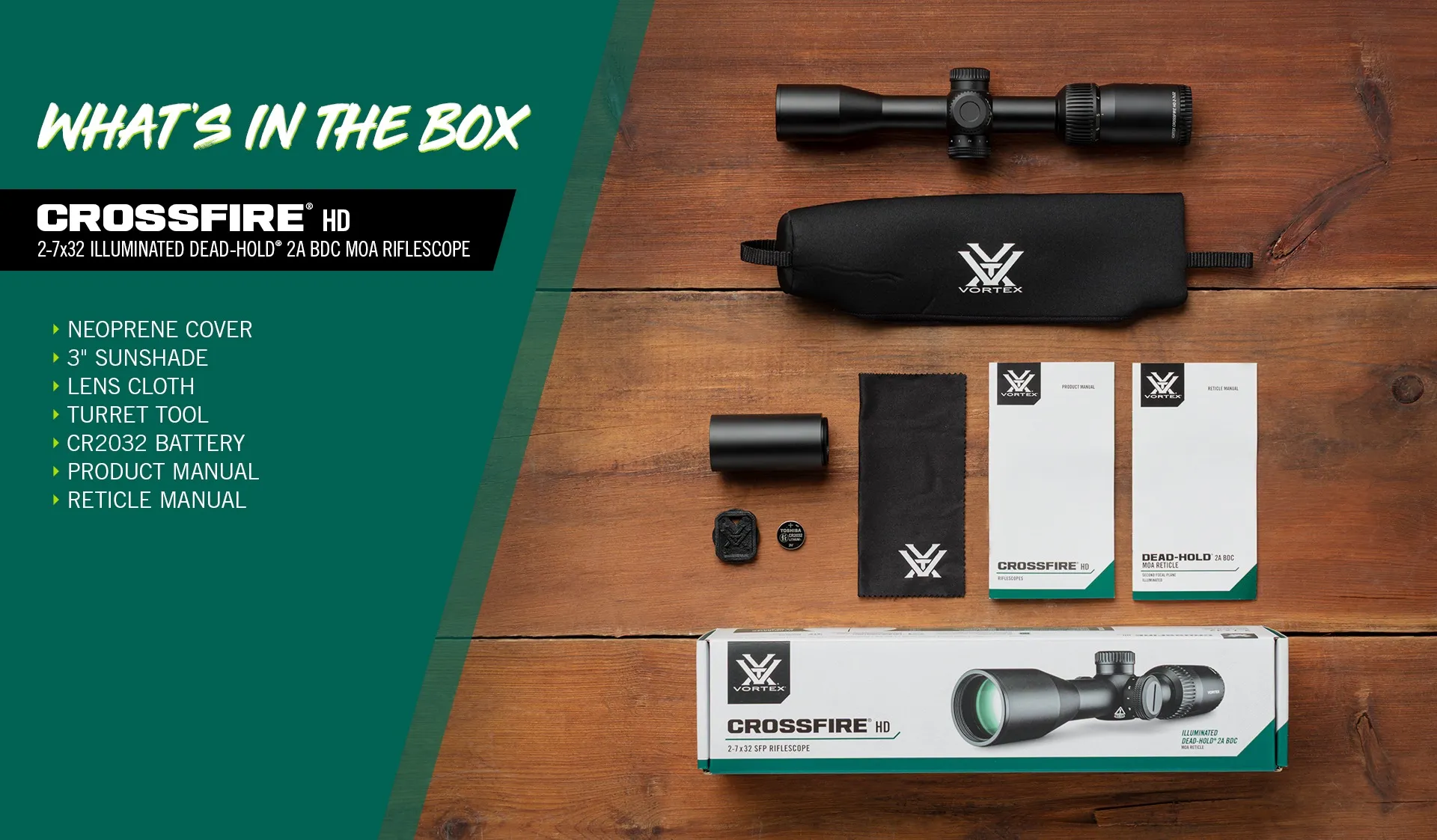  Luneta celownicza Vortex Crossfire HD 2-7x32 1" V-Plex Scout MOA