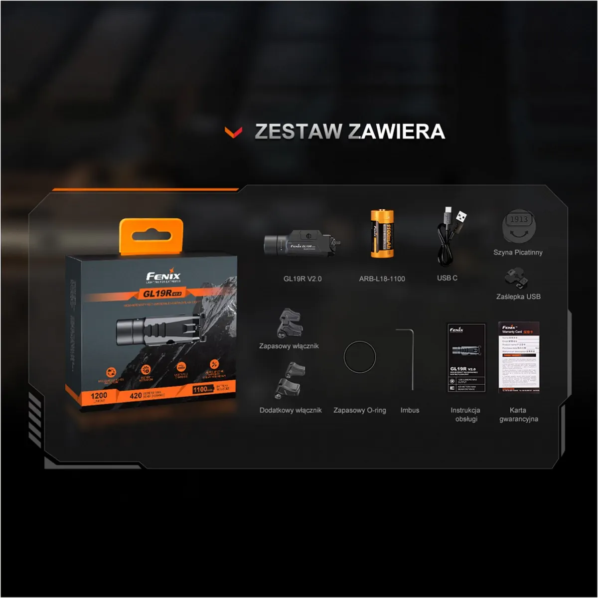  Latarka na broń Fenix GL19R V2.0