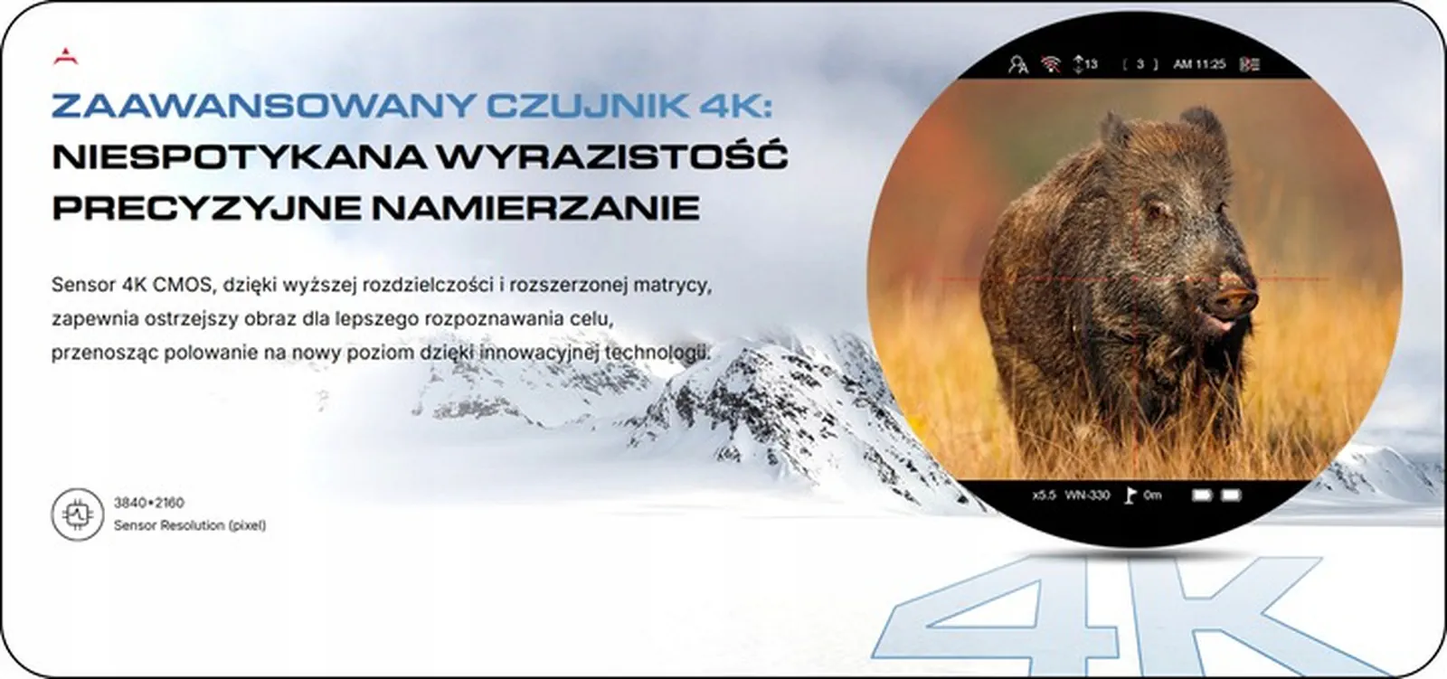 Celownik noktowizyjny PARD Night Stalker 4K eX 70 mm + moduł IL1 dalmierz i iluminator 940nm