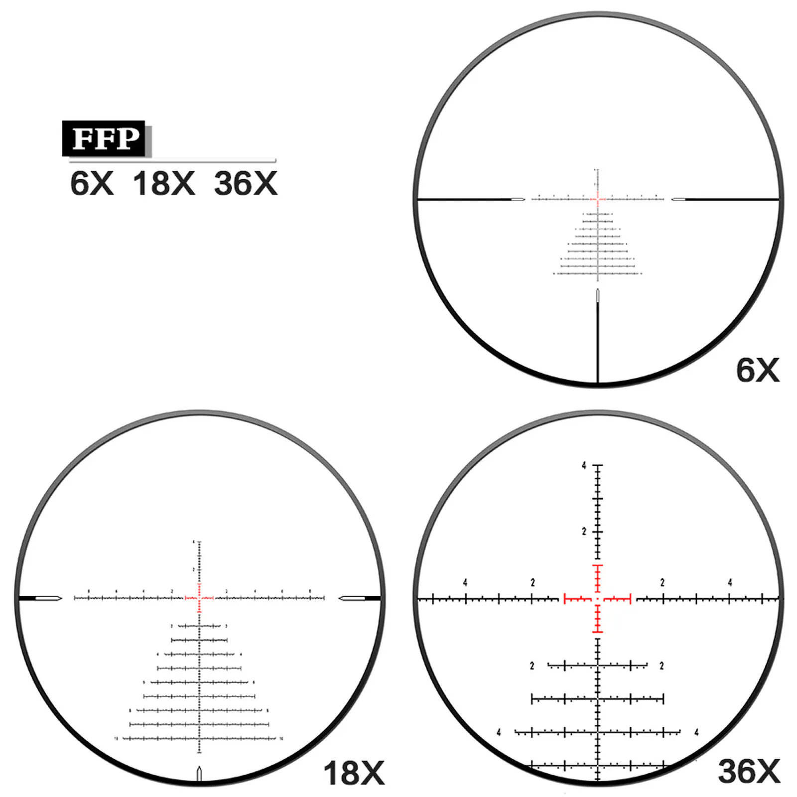Luneta celownicza Discovery Optics XED 6-36x56 SFIR FFP MRAD Zero Stop 1/10 MILS z montażem