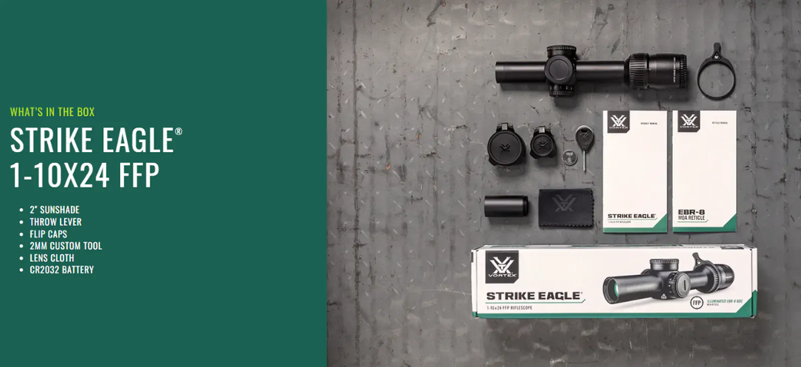 Luneta celownicza Vortex Strike Eagle 1-10x24 FFP 30 mm AO EBR-8 BDC MOA/MRAD