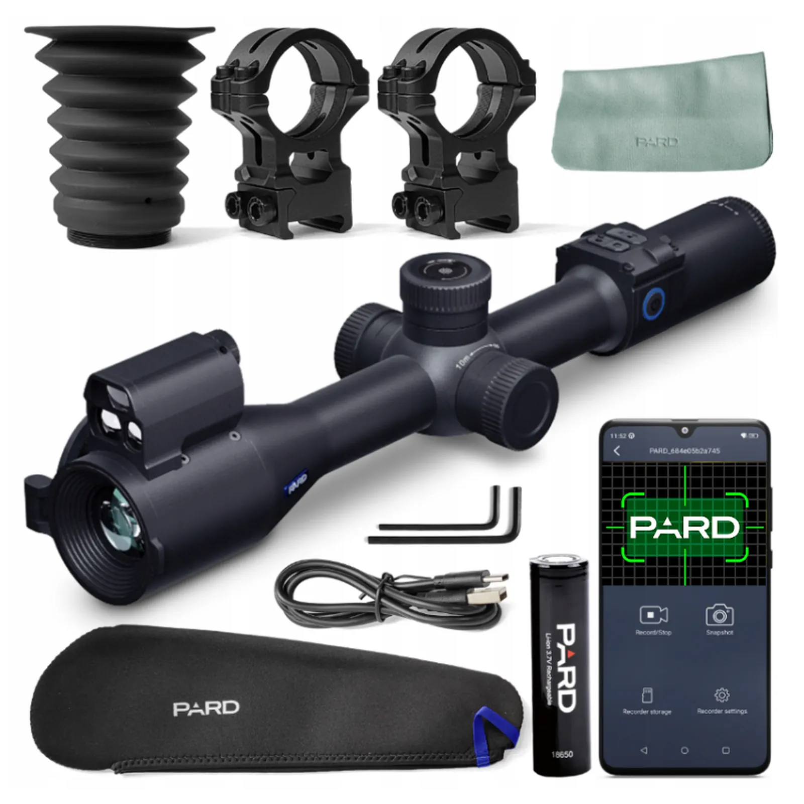 Celownik noktowizyjny PARD Night Stalker 4K Pro 70 mm + moduł IL1 dalmierz i iluminator 940nm