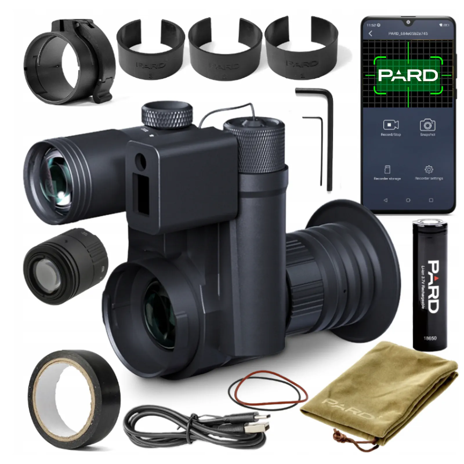 Zestaw nasadka noktowizyjna PARD SP2 4K LRF + iluminator IR1 850nm