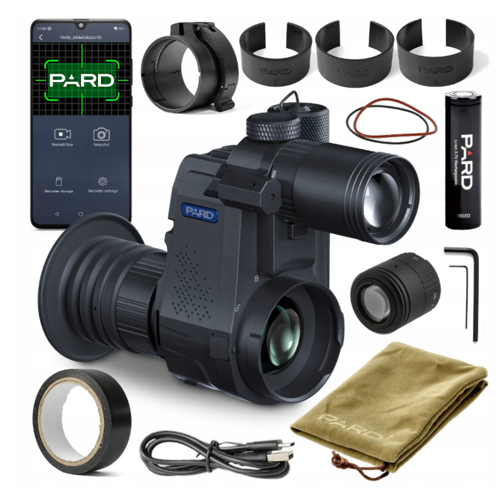 Zestaw nasadka noktowizyjna PARD SP2 4K + iluminator IR1 850nm