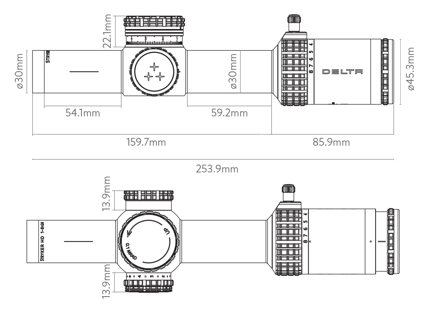 Luneta celownicza Delta Stryker HD 1-8x24 DAMR (MRAD)